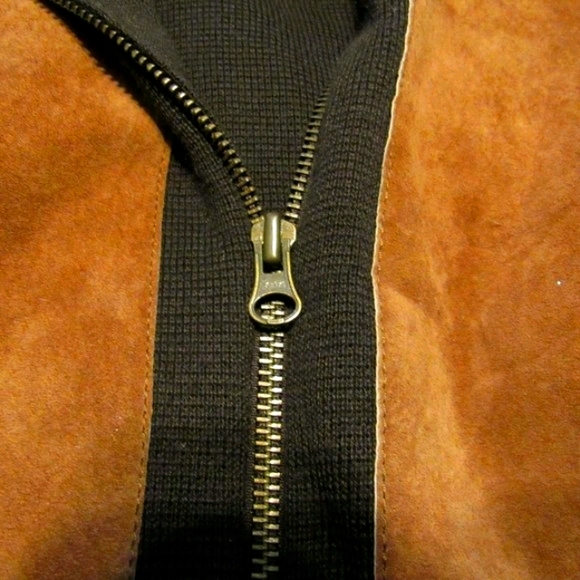 🦊 Vintage Genuine Suede Tan & Chocolate Brown Jacket - M - Picture 15 of 16